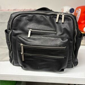 The Honest Company Black Leather-look Diaper Backpack